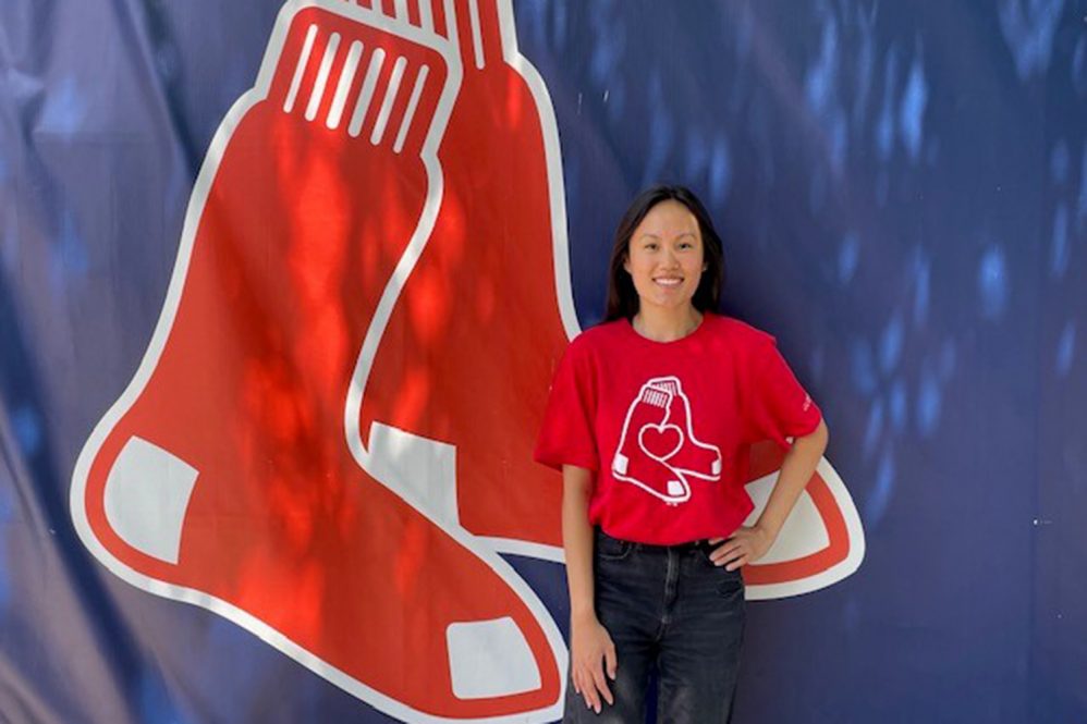 Junior Jamie Greene ’24 (BUS) has fond memories of attending Boston Red Sox games as a child. This summer she worked for the Red Sox Foundation, combining her love for the team with her passion for helping others. (contributed photo)