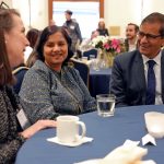 Provost Anne D'Alleva (left) and CAHNR Dean Indrajeet Chaubey (right) enjoyed honoring the students and recognizing the contributions of their families and donors.