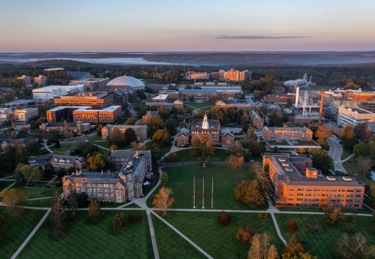 Aerial image of the University of Connecticut during Fall 2023.