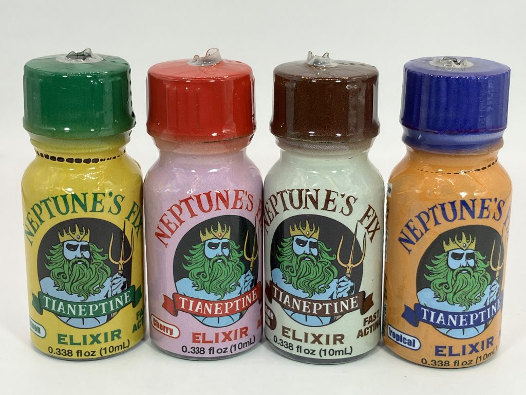 Four bottles of a dietary supplement containing the potentially dangerous ingredient tianeptine.
