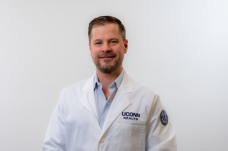 Dustin Walters, MD, Section Chief for Thoracic Surgery in the Department of Surgery at UConn Health (Tina Encarnacion/UConn Health Photo).