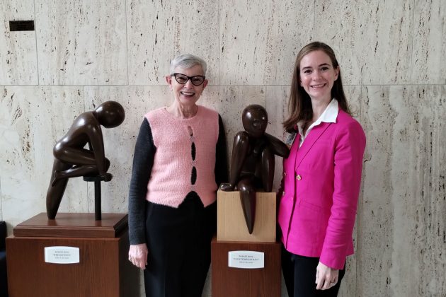Marguerite Rose and Dr. Jaclyn Jaeger portrait with sculptures