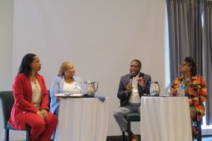 Panelists at the UConn School of Social Work's Campaign School discuss topics related to political campaigning. 