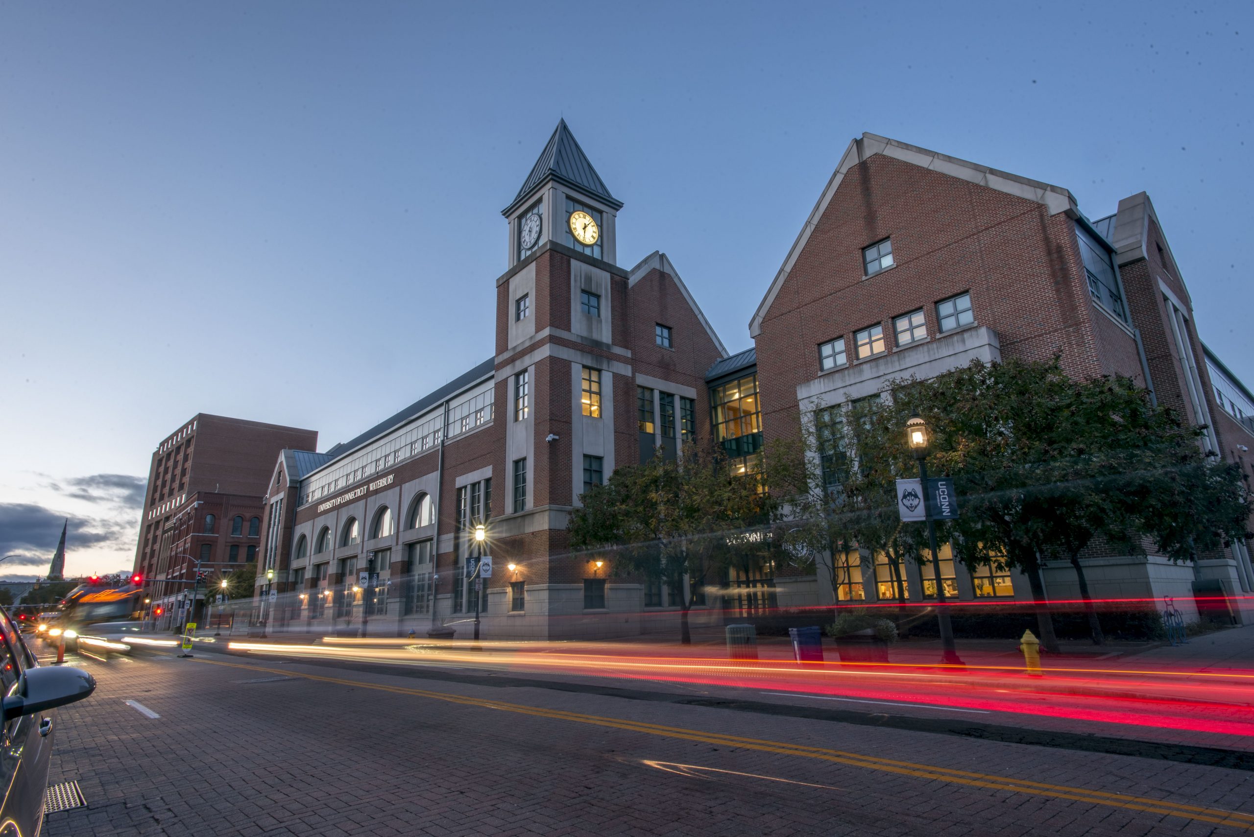 UConn Waterbury at night