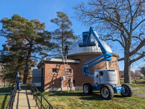 Sealing up the dome and making the facility waterproof once again took a lot of effort, says DiMarchi. Thanks to the extensive collaborative efforts with UConn Facilities Operations, the planetarium is almost ready for action again.