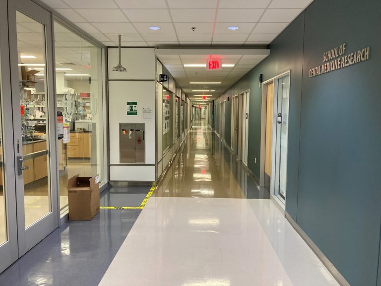 research lab hallway