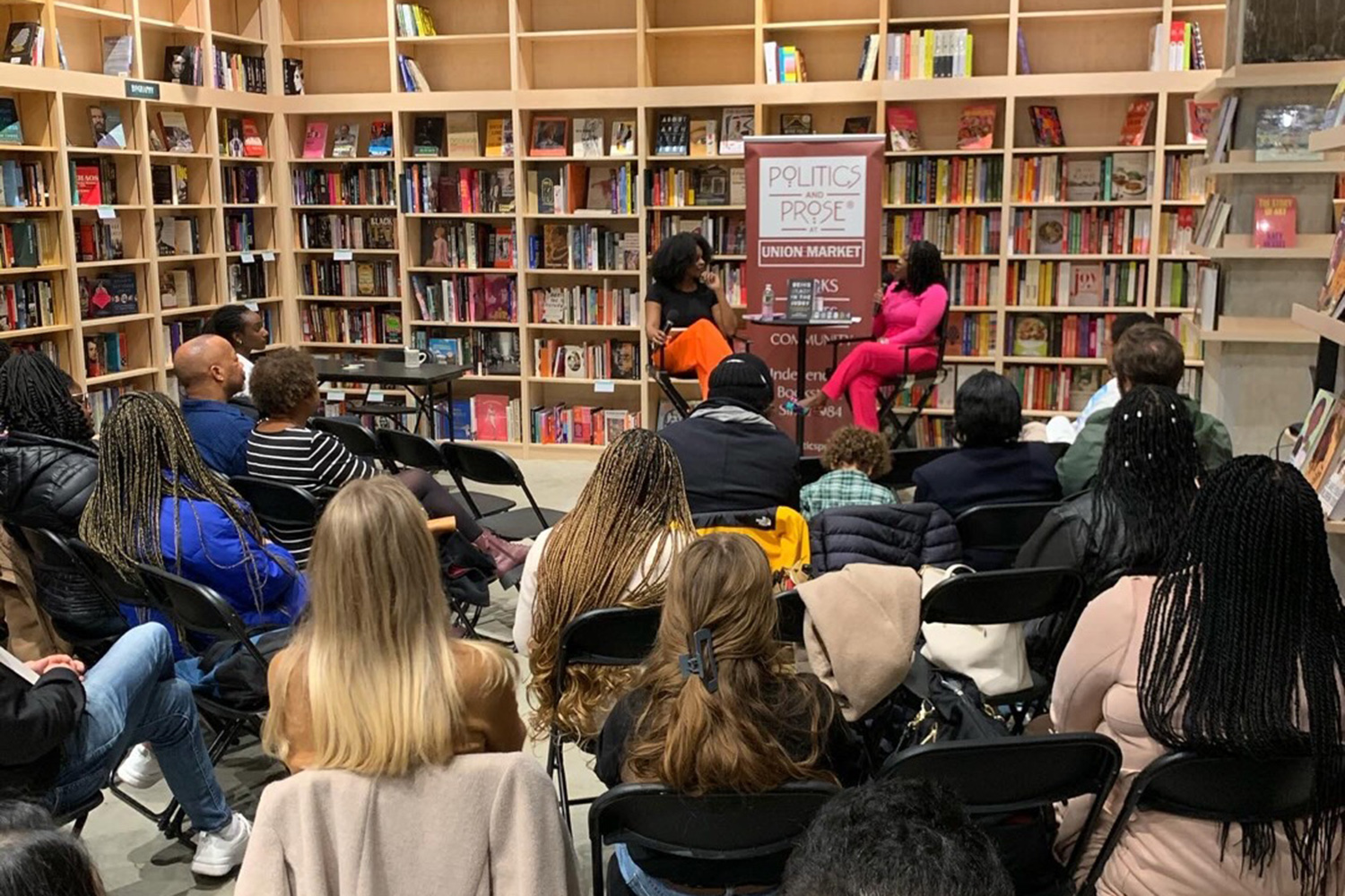 Crowd attends book conversation at Washington, D.C.’s Politics and Prose bookstore.