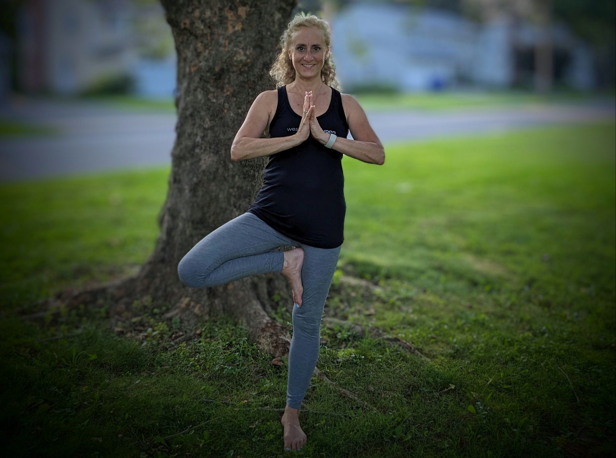 Yoga instructor Andrea Comstock-Tague.