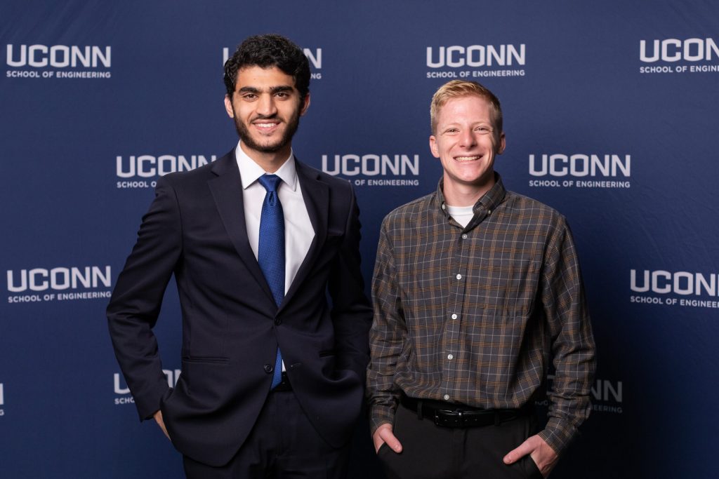 Professors Award: “Designing and Operating An Experimental Facility To Study Non-Premixed Flames Of Pre-Heated (And Pre-Vaporized) Reactants,” by Al-Yaman Zoghol and Tyler Dickey. Advisor: Francesco Carbone. Sponsor: UConn College of Engineering.