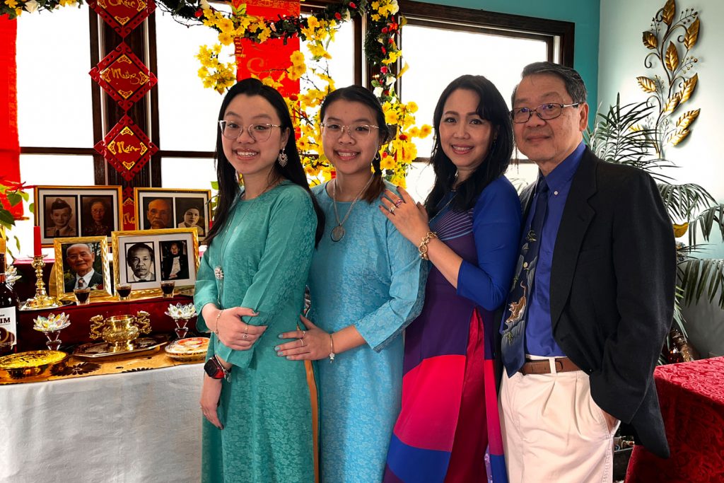family portrait at Tết celebration