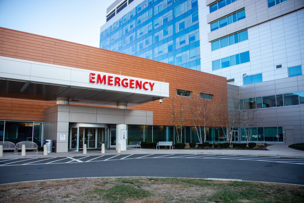 Entrance to the Emergency Department at UConn Health.