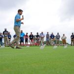 Attendees at the 2024 Turfgrass Field Day hear about the latest research in the field of turfgrass at UConn's Plant Science Research and Education Farm (Jason Sheldon/UConn Photo)