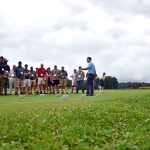 John Inguagiato, associate professor of turfgrass pathology in the Department of Plant Science and Landscape Architecture, speaks with attendees of the 2024 Turfgrass Field Day. (Jason Sheldon/UConn Photo)