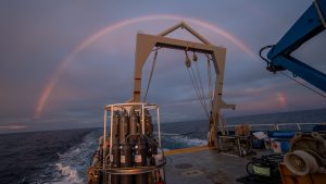 Rainbow as the ship leaves the seamount