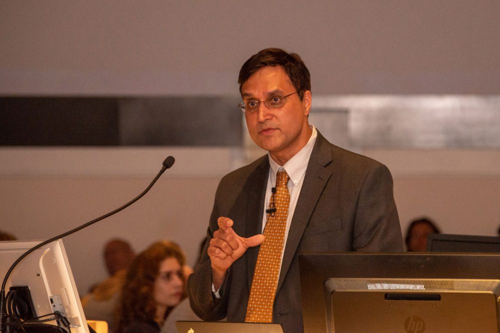 Dr. Ketan Bulsara speaking in academic rotunda