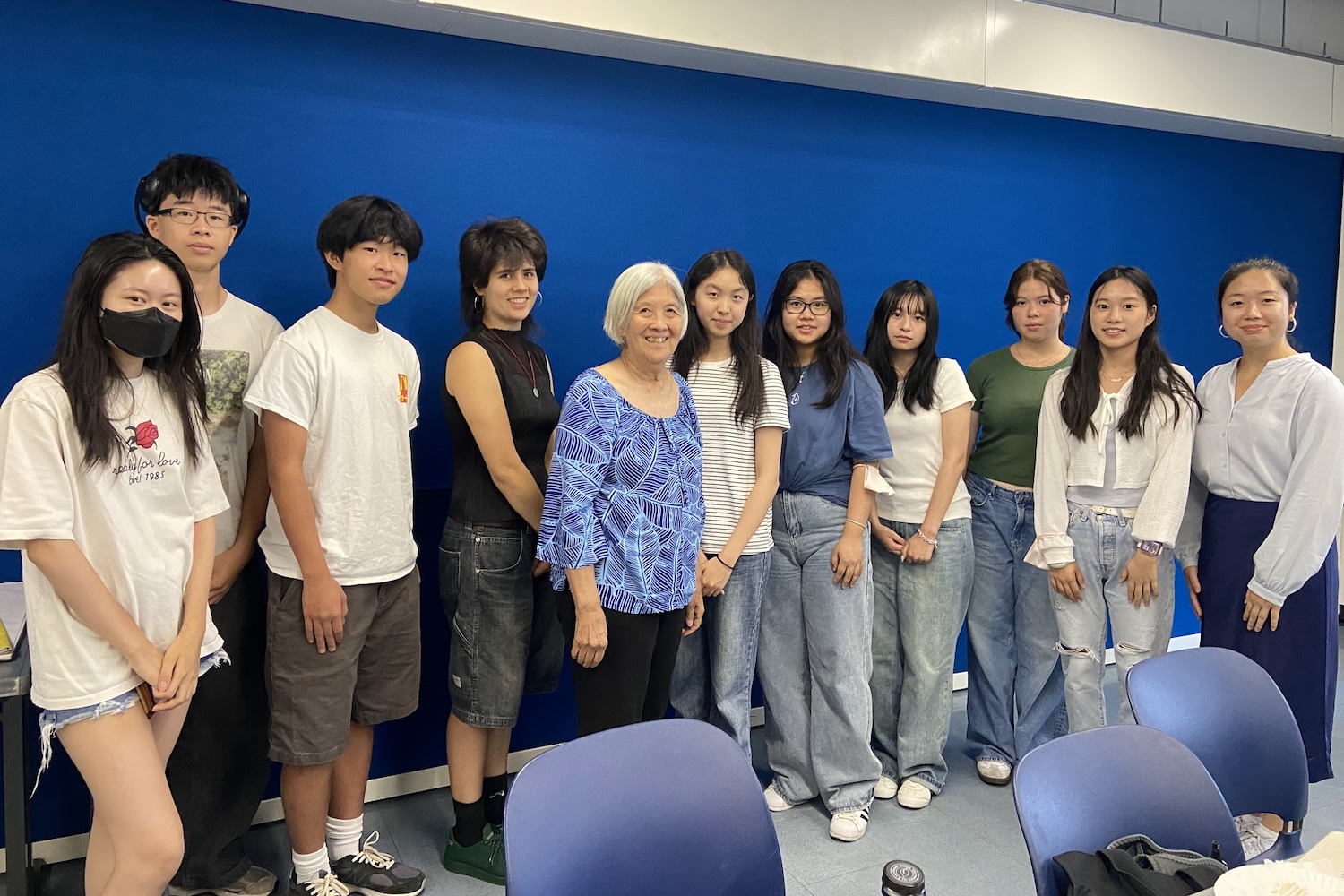 Students with May Ying Chen, former International Vice President of UNITE HERE and Manager of Local 23-25 of the International Ladies' Garment Workers' Union