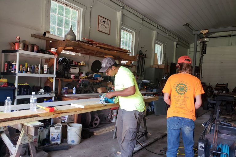 Man working in woodshop