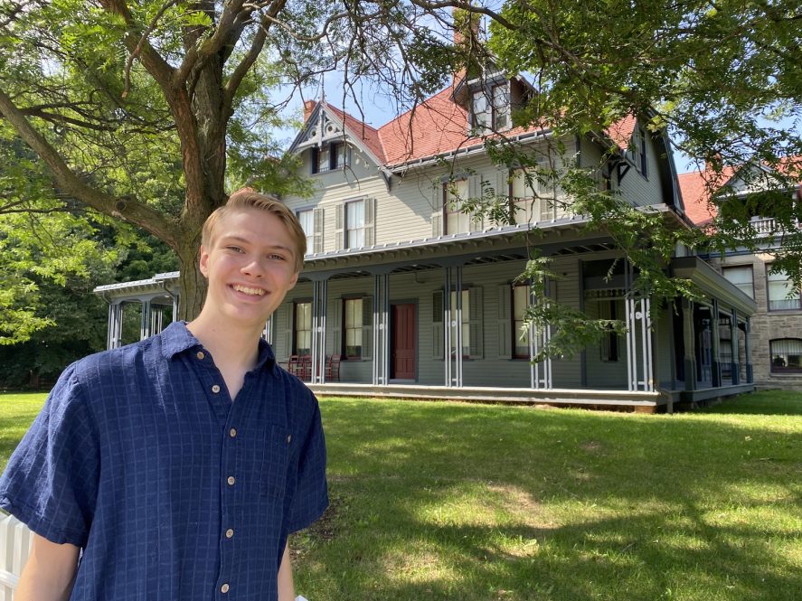 Evan Wolfgang '25 (SFA) at the James A. Garfield National Historic Site in Mentor, Ohio