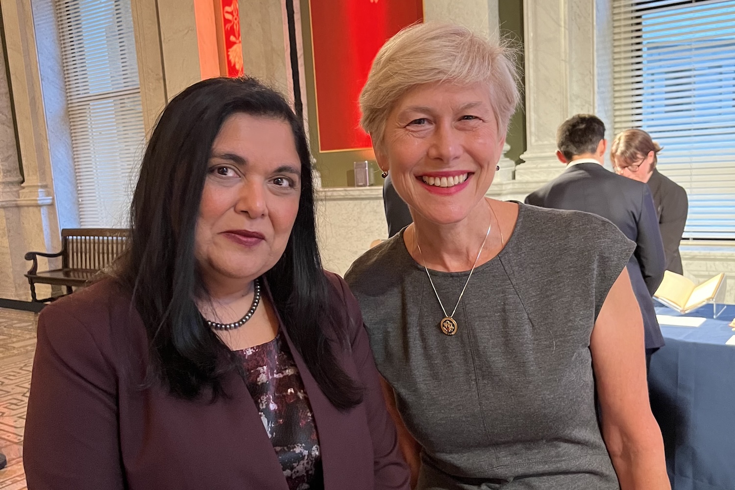 Manisha poses for a photo with Rep. Deborah Ross of North Carolina.