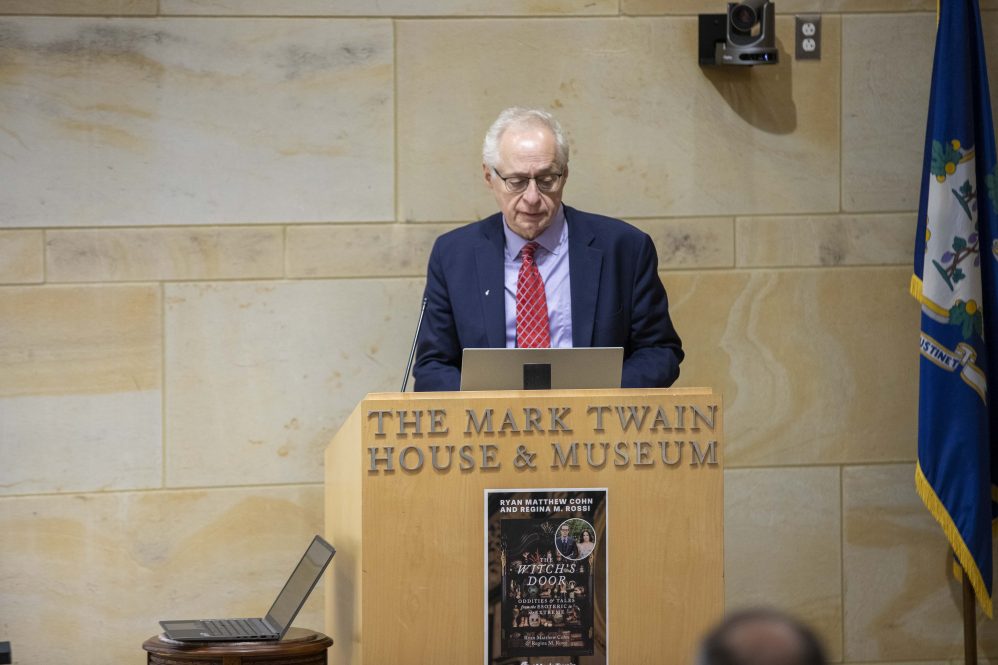 George Kuchel, MD, Director, UConn Center on Aging and UConn Pepper Center speaking at the first annual meeting of the UConn Aging and UConn Pepper Center held at the Mark Twain House and Museum