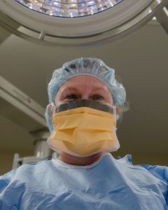 patient point of view of physician assistant in the operating room