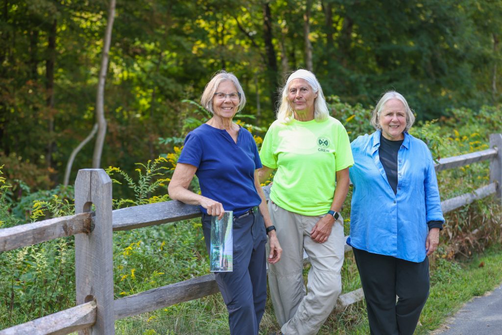 Three master gardeners posing at the Collinsville Pollen Trail