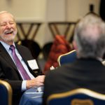 Alan Cate, husband of scholarship donor Mae Steg, at CAHNR's annual Scholars Celebration. (Matt Hodgkins/UConn Photo)