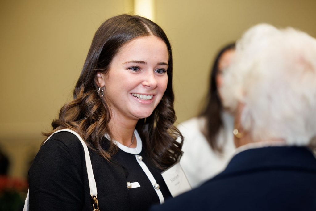 CAHNR Student speaks with donor