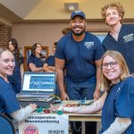 Students at the Allied Health Sciences Healthcare Simulation event, November 12, 2024. (Milton Levin/UConn Photo)