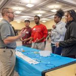 Students at the Allied Health Sciences Healthcare Simulation event, November 12, 2024. (Milton Levin/UConn Photo)