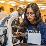 Students at the Allied Health Sciences Healthcare Simulation event, November 12, 2024. (Milton Levin/UConn Photo)