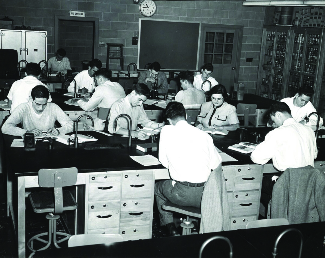 Pharmacy Students in a 1960 Lab