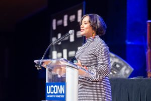 Jonelle Reynolds speaks during the MLK Legacy Convocation