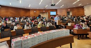 Nursing students in capstone class NUR4282 gathered in the Peggy Szczesny auditorium (contributed photo)