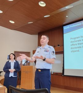 MSgt. Magathan presenting slideshow