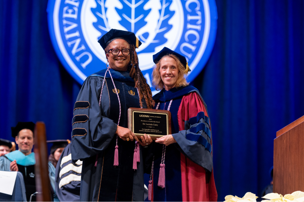 Lucinda Canty and Victoria Vaughan Dickson at Nursing CEIN/BS Commencement Ceremony (Photo provided by Defining Studios)