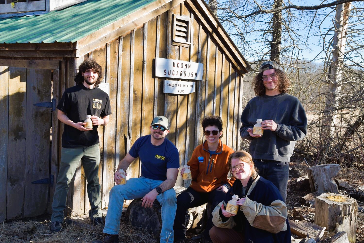 Students outside the UConn Sugar Shack