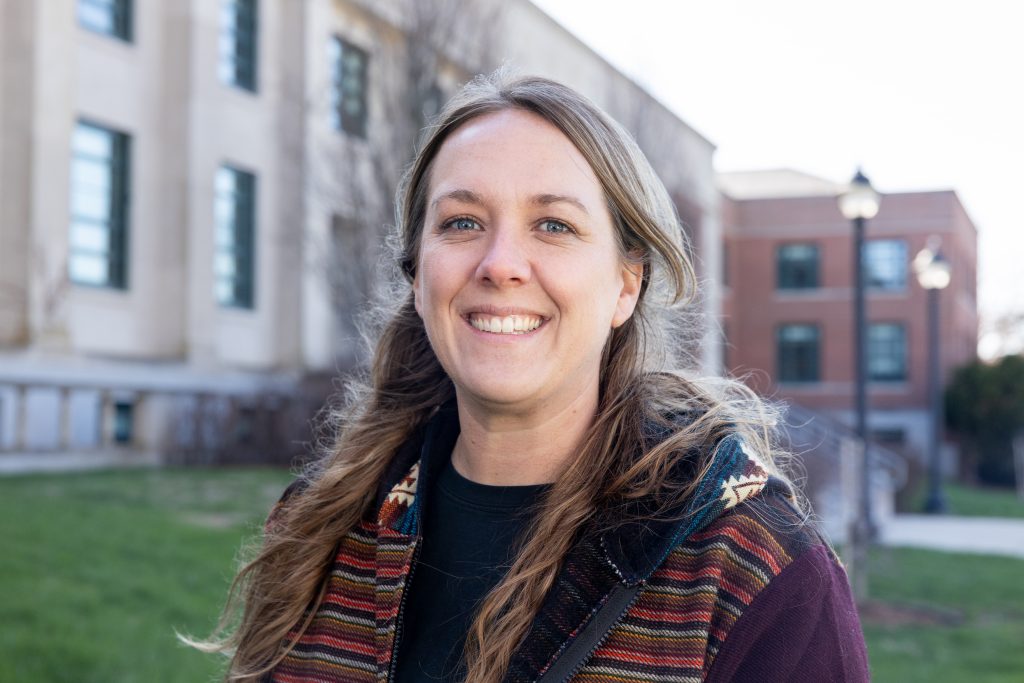 Portrait of Briana Brady in front of the Young Building