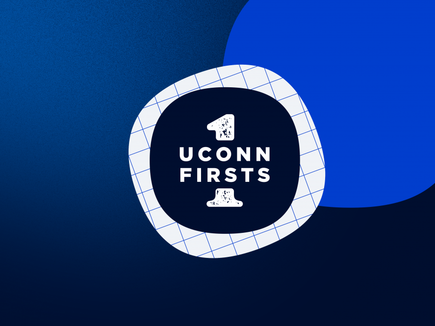 Graphic with a UConn Firsts logo on it
