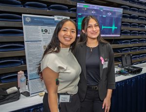Two students who submitted a biomed project on measuring BMI