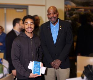 UConn senior Josiah Mendez with Dr. Laurencin.