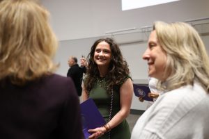Allison Villano at the SoN Sigma Theta Tau Mu Chapter 2025 induction ceremony. (Emily Laput)