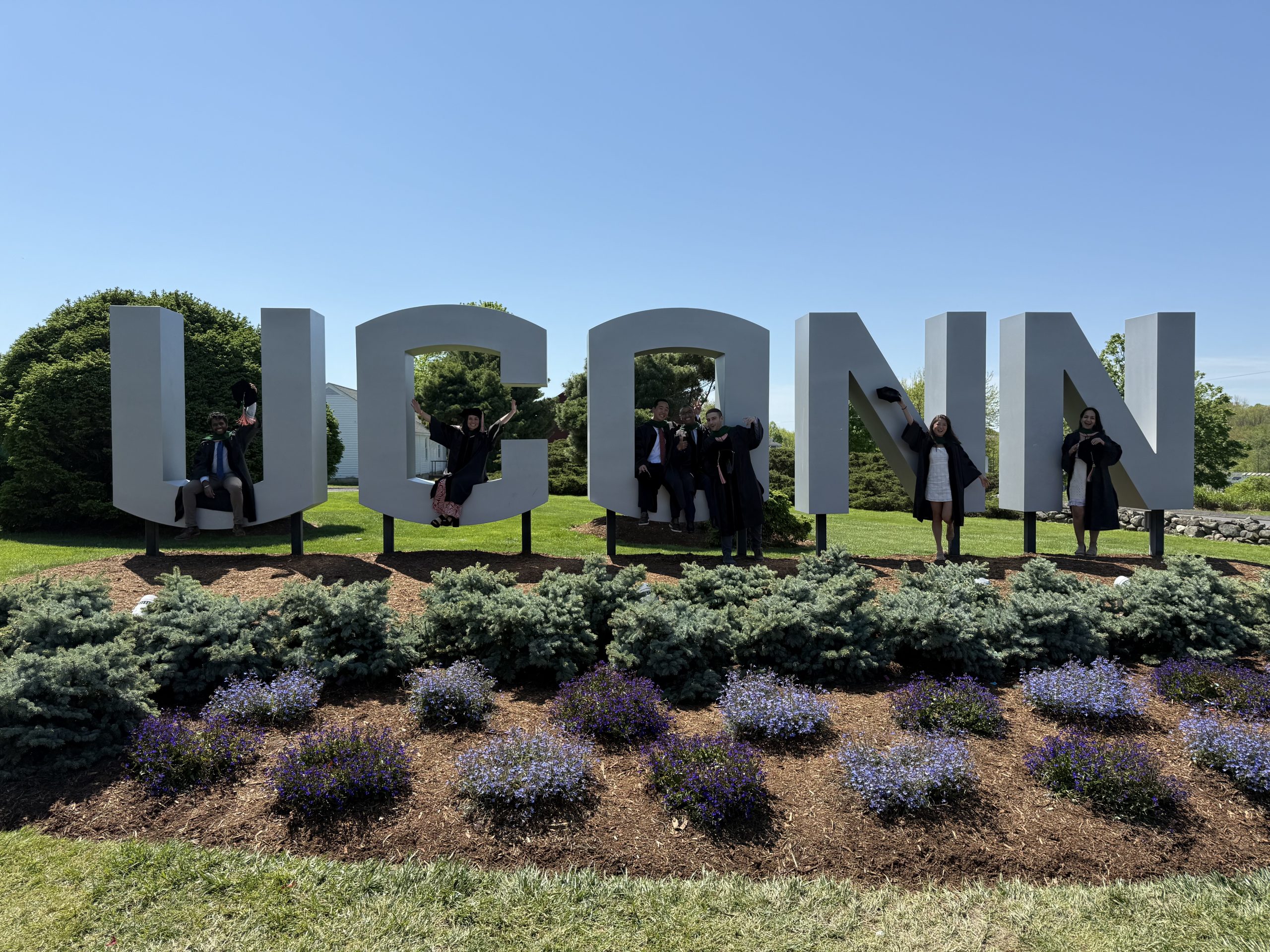 Graduates of UConn School of Medicine Class of 2025 celebrating on May 12 at the UConn Health 54th Commencement in Storrs.