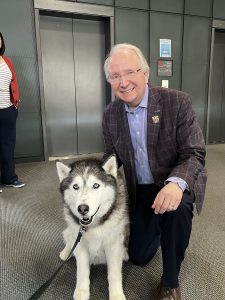 Dean with Jonathon the Husky (taken by colleague)