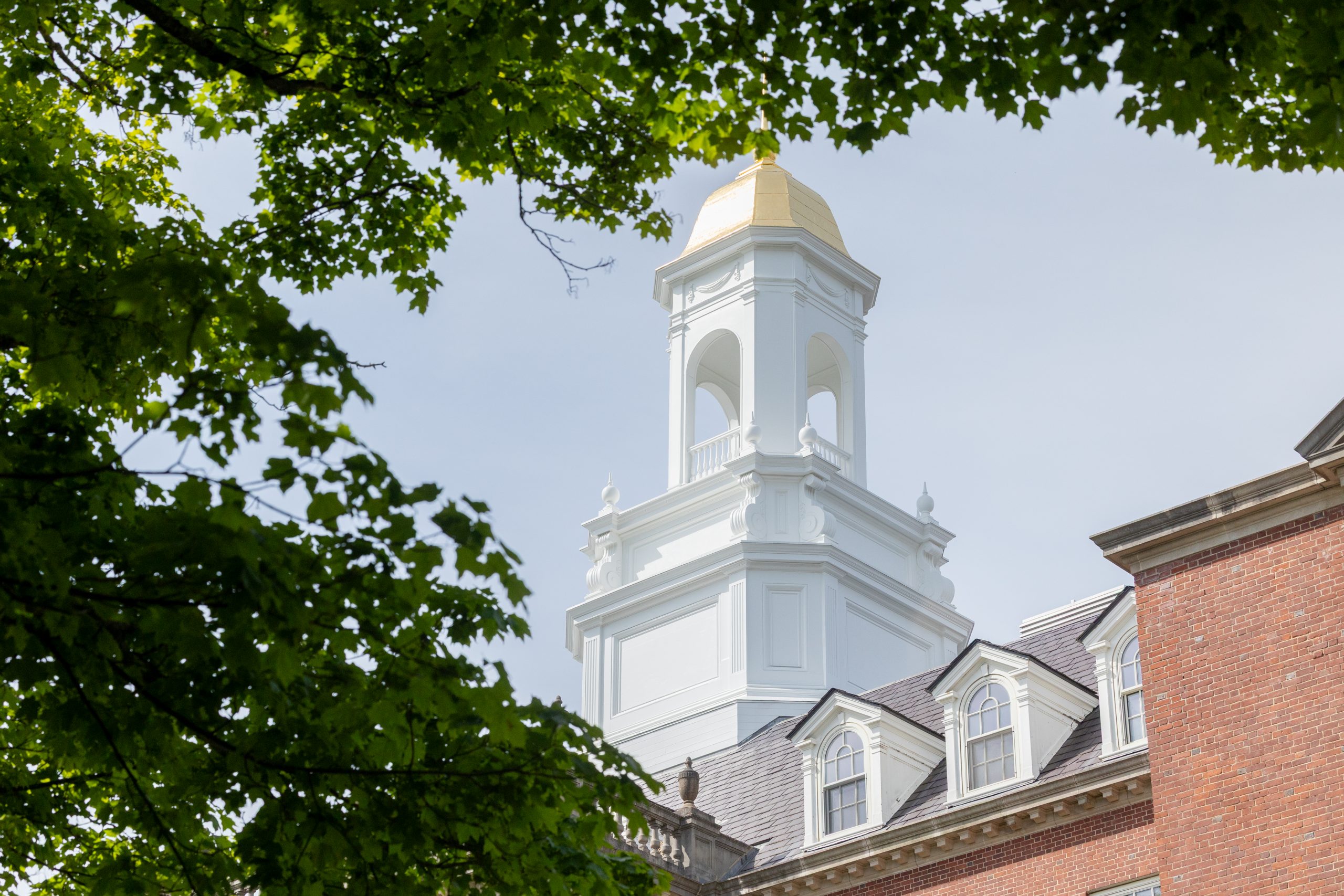 The Wilbur Cross cupola sits on a summer day