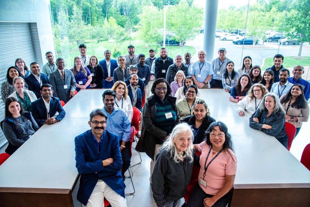 Group photo of 40 or so participants at the SAS Poultry Project meeting