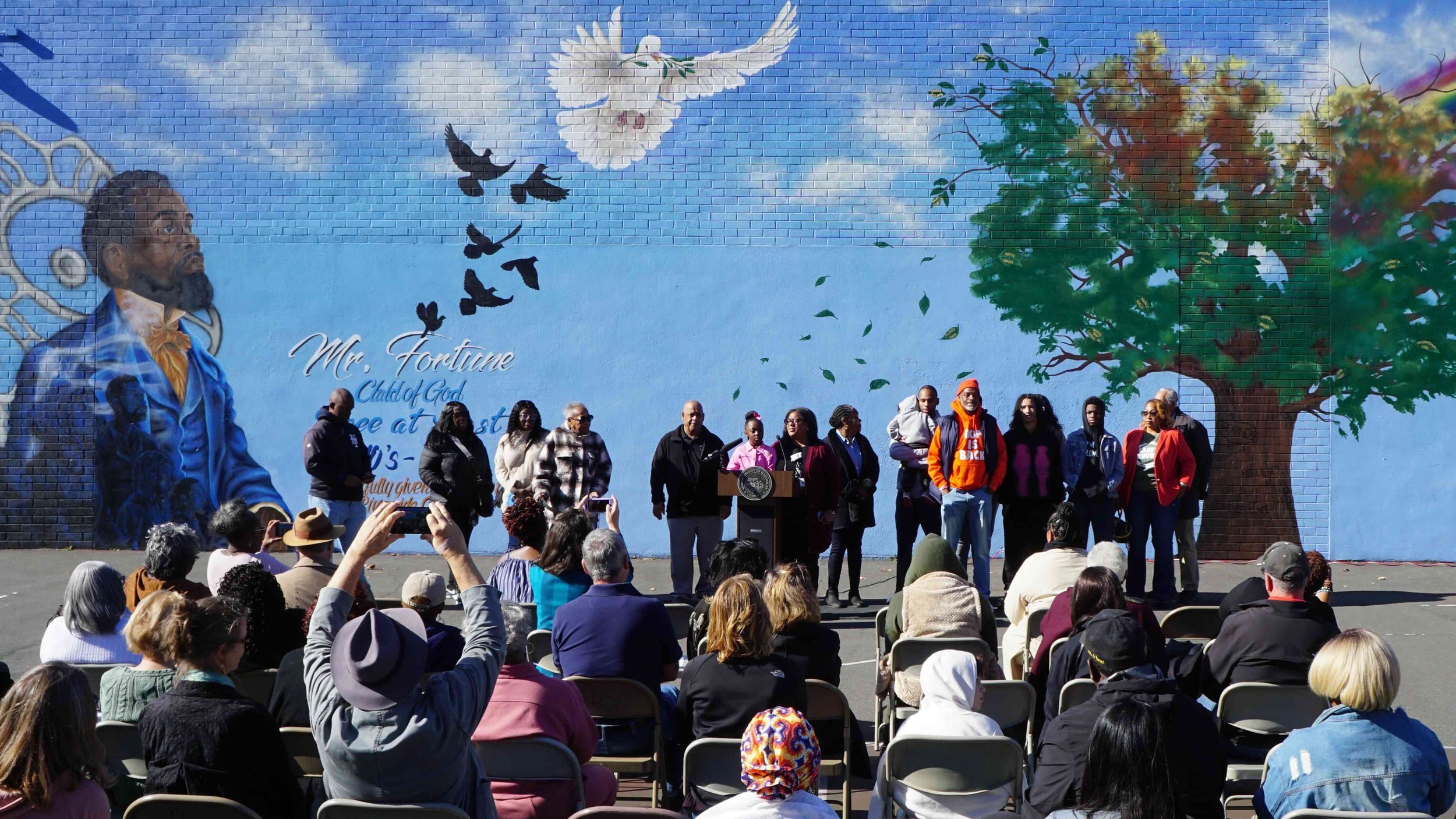 A mural depicting the slave Fortune, commemorated in November 2024