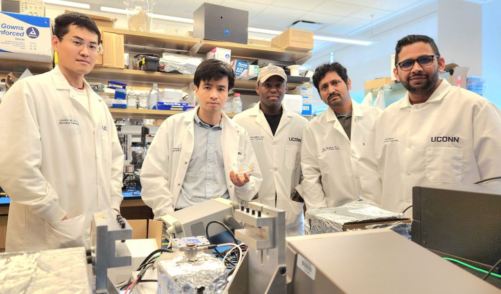 Thanh Nguyen, associate professor of mechanical engineering and biomedical engineering, and his team of graduate students and postdoctoral fellows
