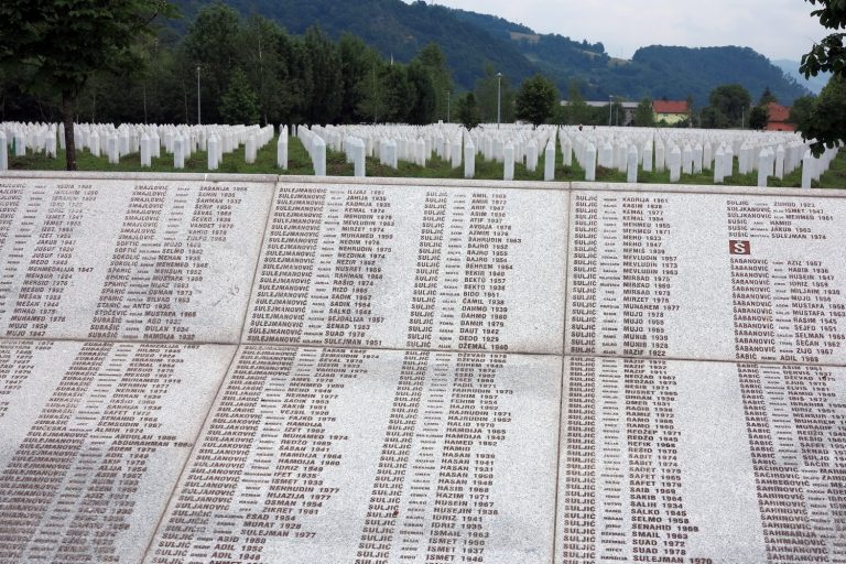 Srebrenica, Bosnia-Herzegovina. 19th June, 2015. Names of the victims, carved in marble, at the genocide memorial near Srebrenica, Bosnia-Herzegovina, 19 June 2015. Photo: homas Brey/dpa/Alamy Live News