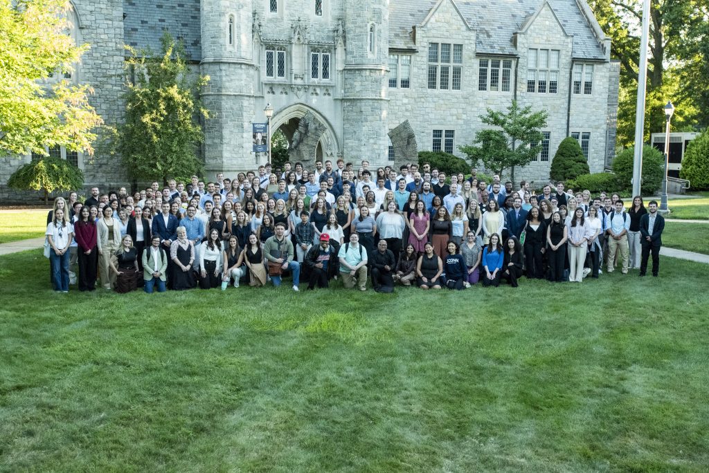 Class photo in front of Starr Hall